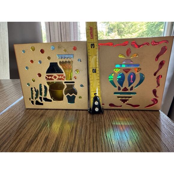 Retired Set 2 PartyLite Southwestern Lights Holiday Tea Light Candle Holders 3” - Picture 4 of 7